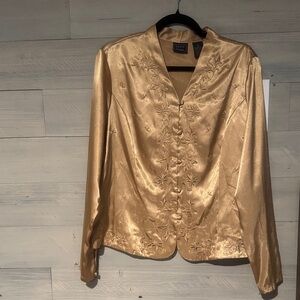 Laura Scott Gold Floral Blazer